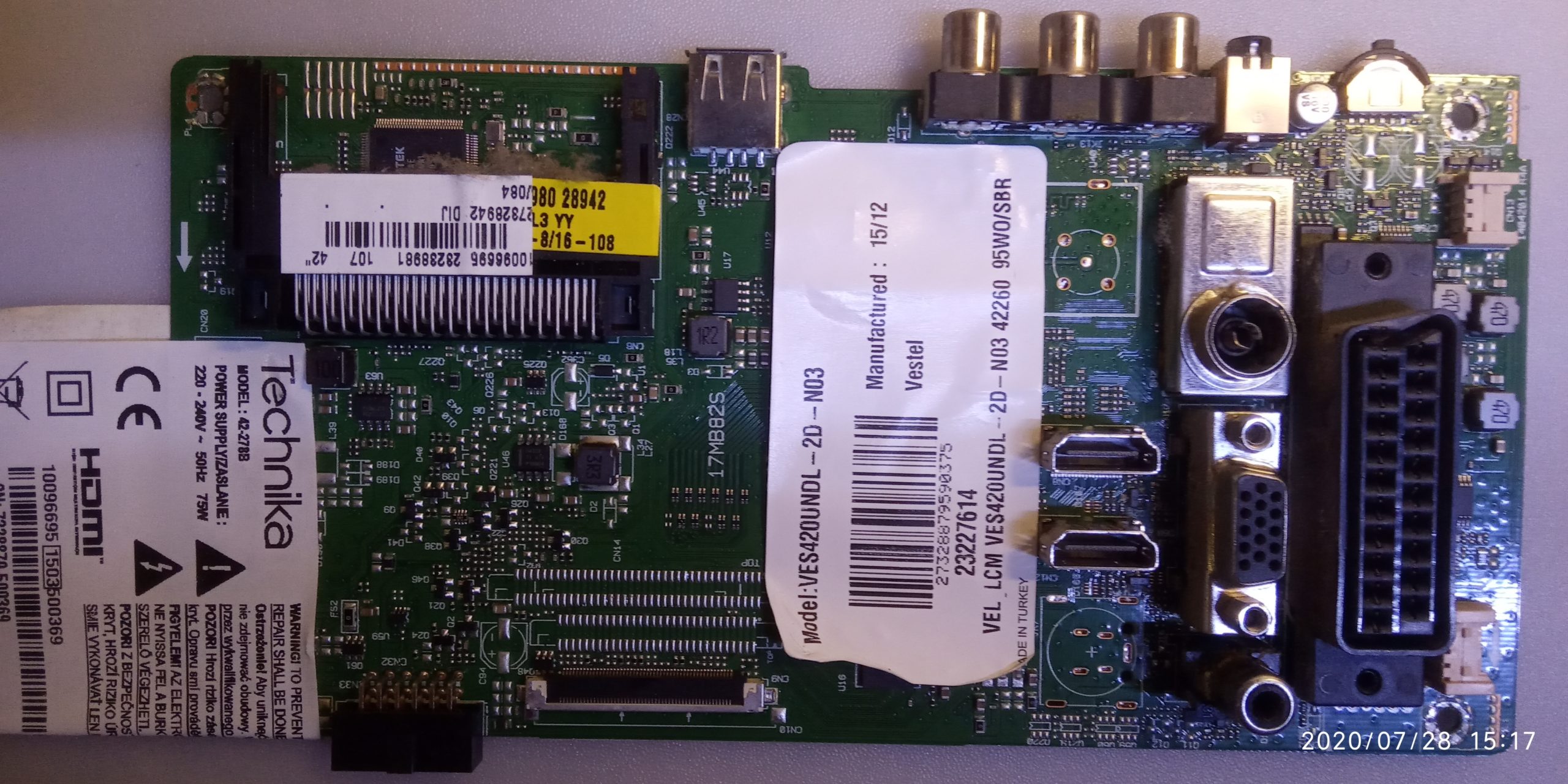 Carte Mère Vestel 17MB82S 40 – Universelle – Pour Réparation TV